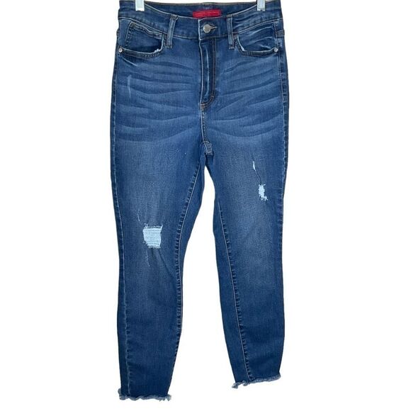 UPCYCLED Women's Jeans Size 4 Handpainted Back Pockets - Picture 2 of 14